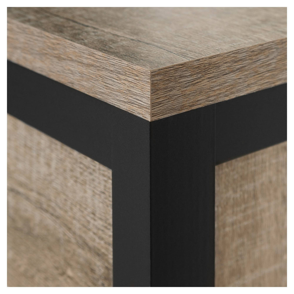 Matte Black/Weathered Oak Desk with Drawers R583008