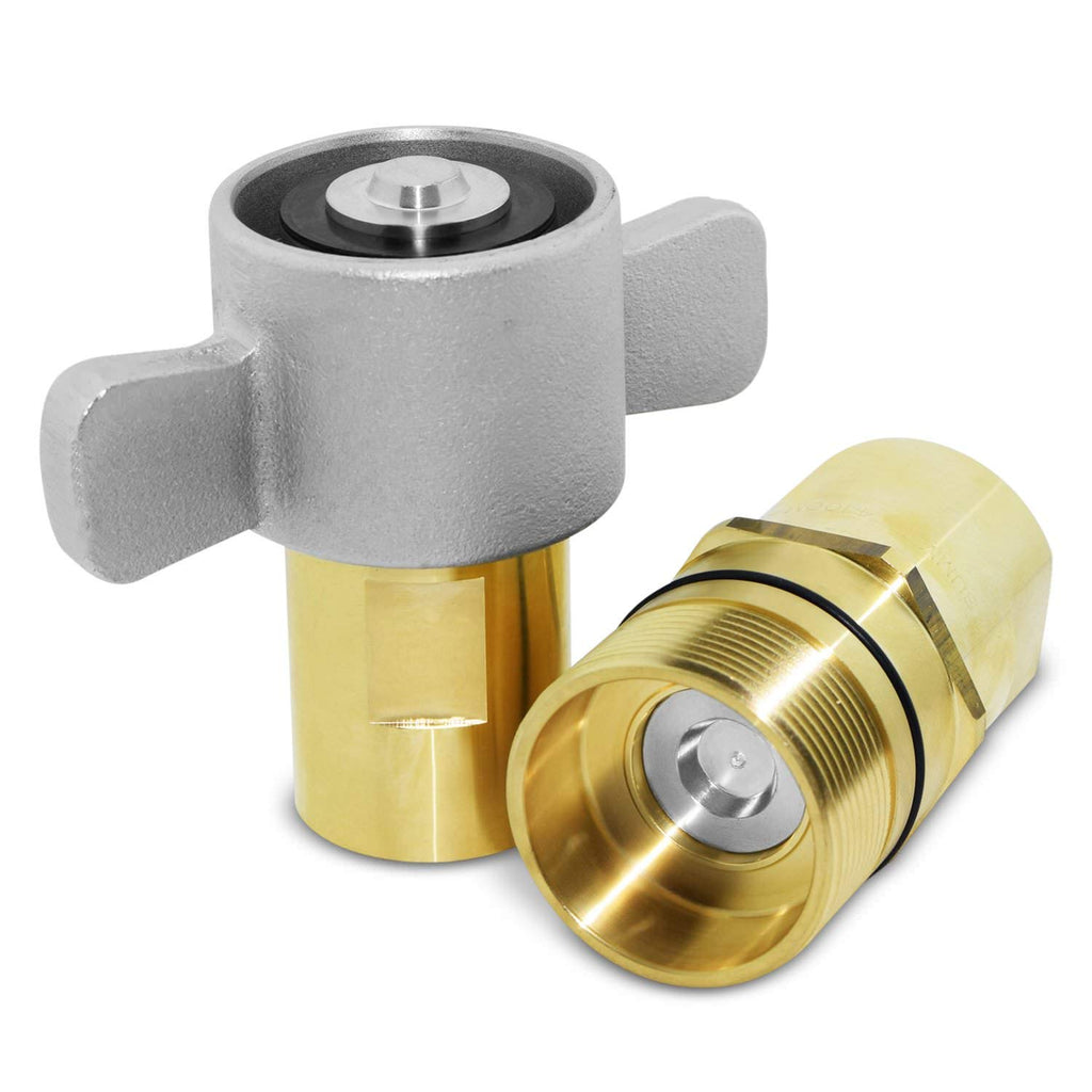 1" NPT Wet-Line Wing Nut Hydraulic Quick Disconnect Coupler Set of 2 U764586