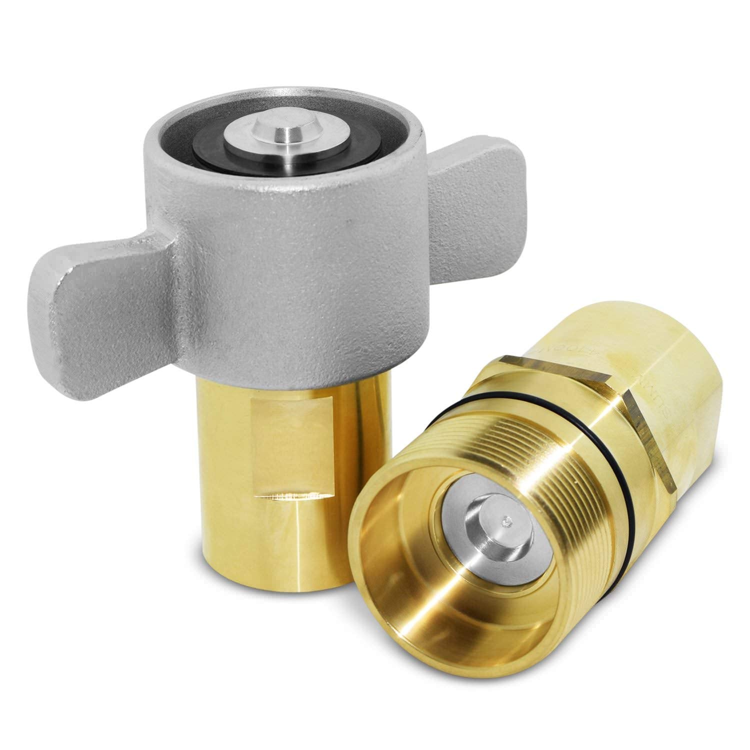 1" NPT Wet-Line Wing Nut Hydraulic Quick Disconnect Coupler Set of 2 U764586