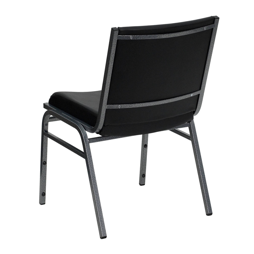 Black Patterned Fabric Stack Chair E487