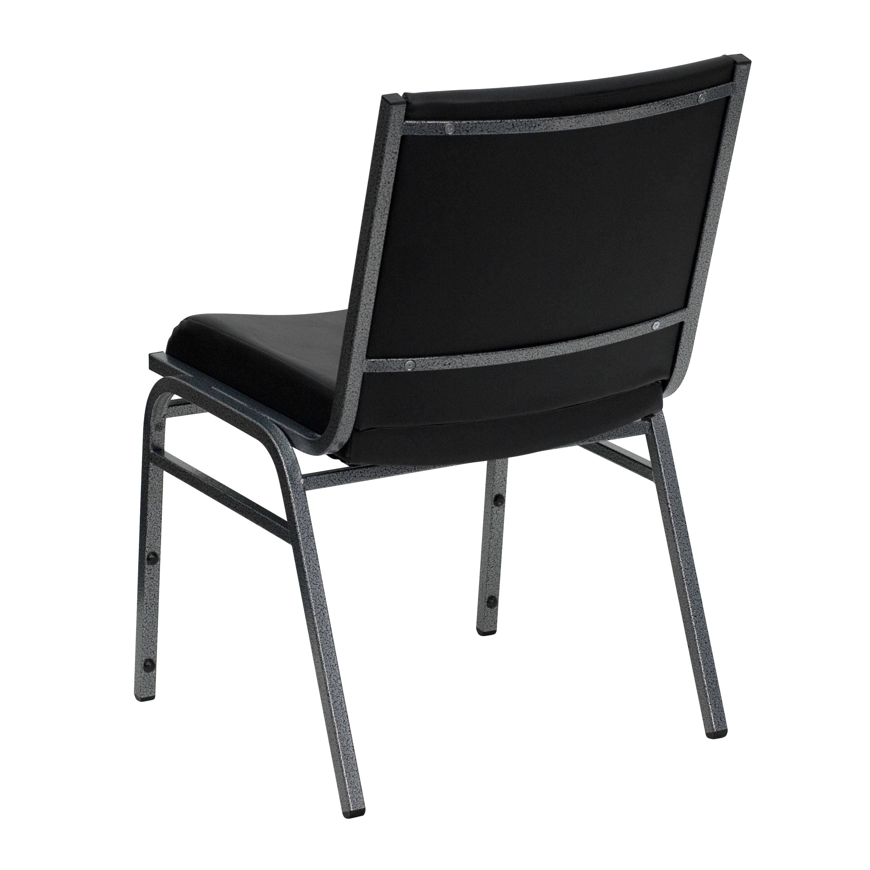 Black Patterned Fabric Stack Chair E487
