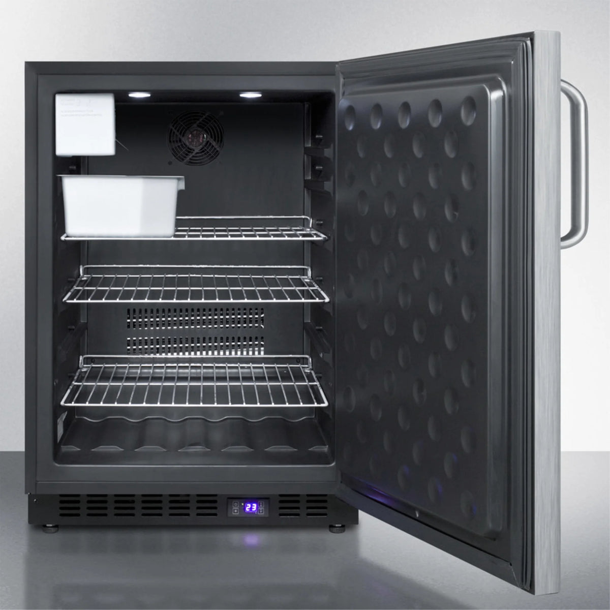 Complete Stainless Steel All-Freezer with Icemaker and Digital Thermostat W767100