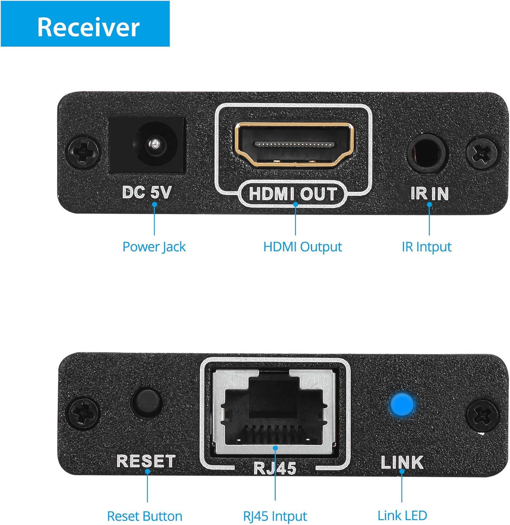 HDMI Extender Over Ethernet Cat6, 394ft, IR Extension, 1080p F247