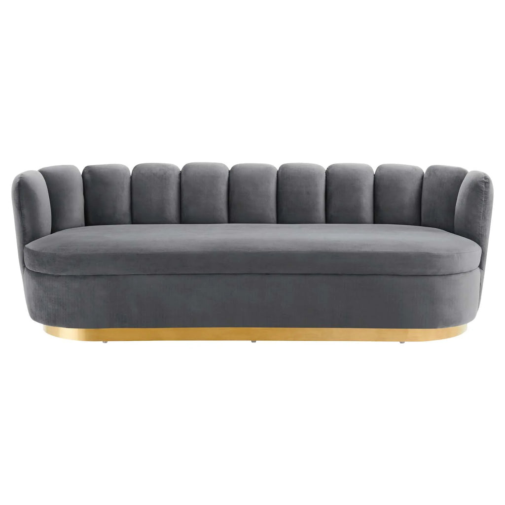 Gray Performance Velvet Sofa R53278