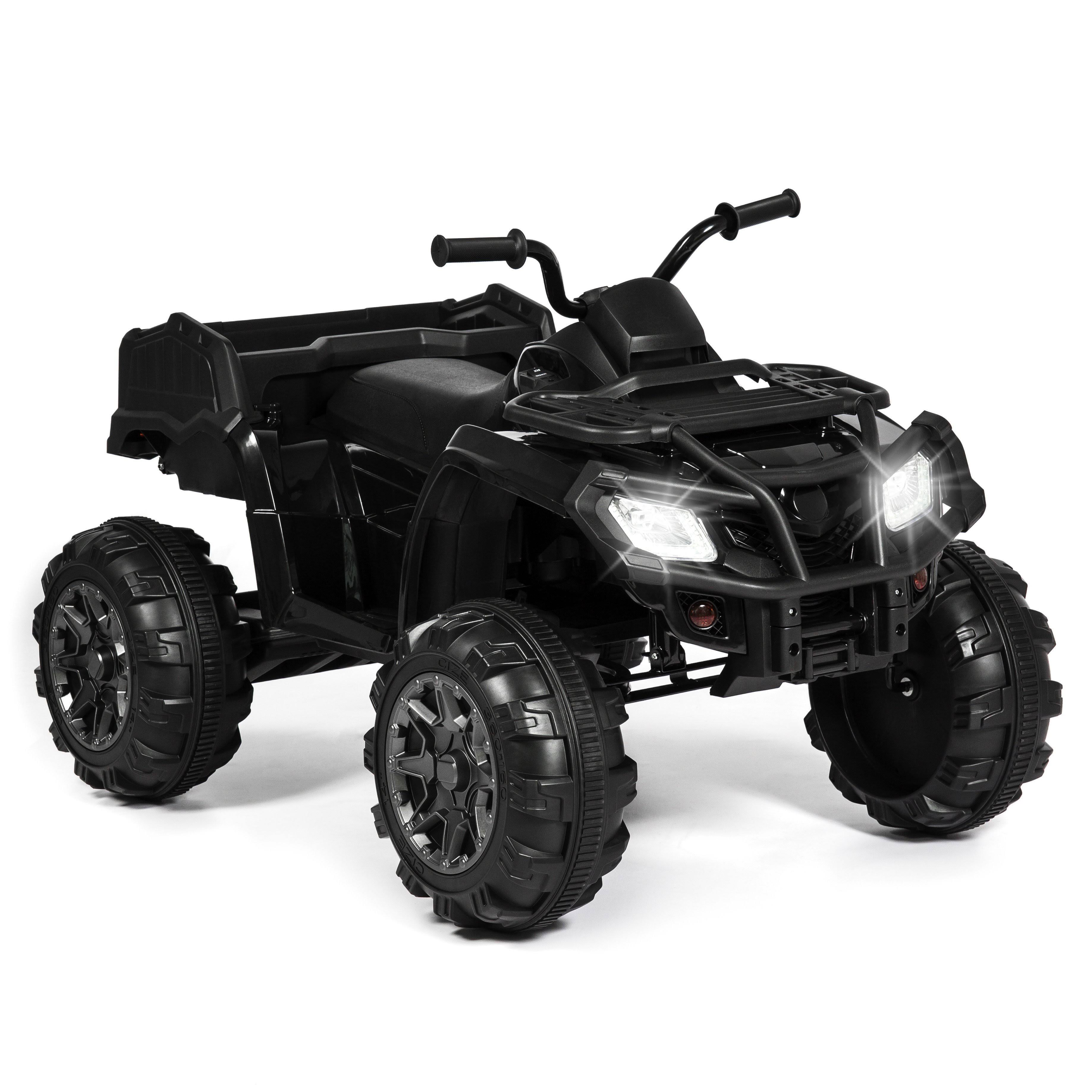 12V Kids Powered ATV Quad Ride-On Car with 2 Speeds Spring Suspension Lights Storage U465091