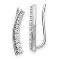 14k White Gold Lab Grown Diamond Ear Climber Earrings Z2013