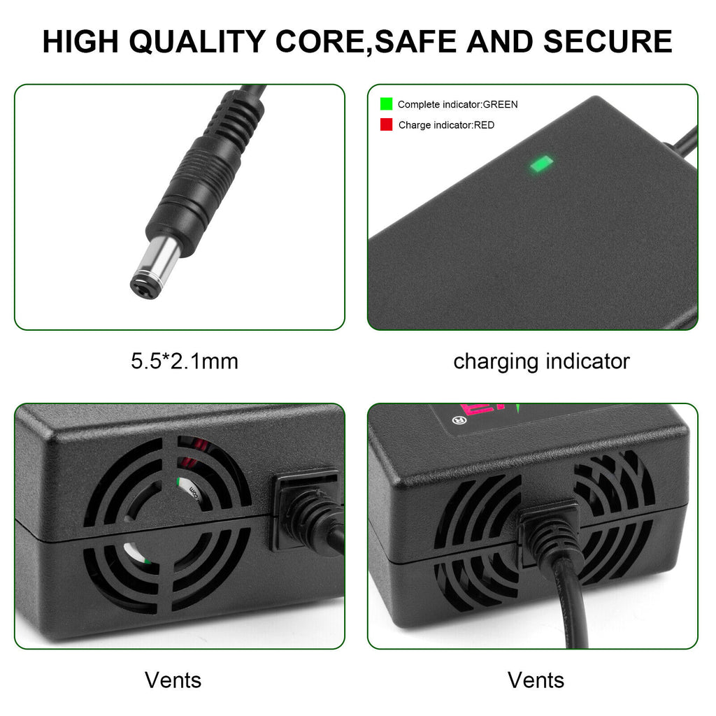54.6V 2A E-bike Charger for 48V Li-ion Battery 5.5x2.1/2.5mm Tip T30369