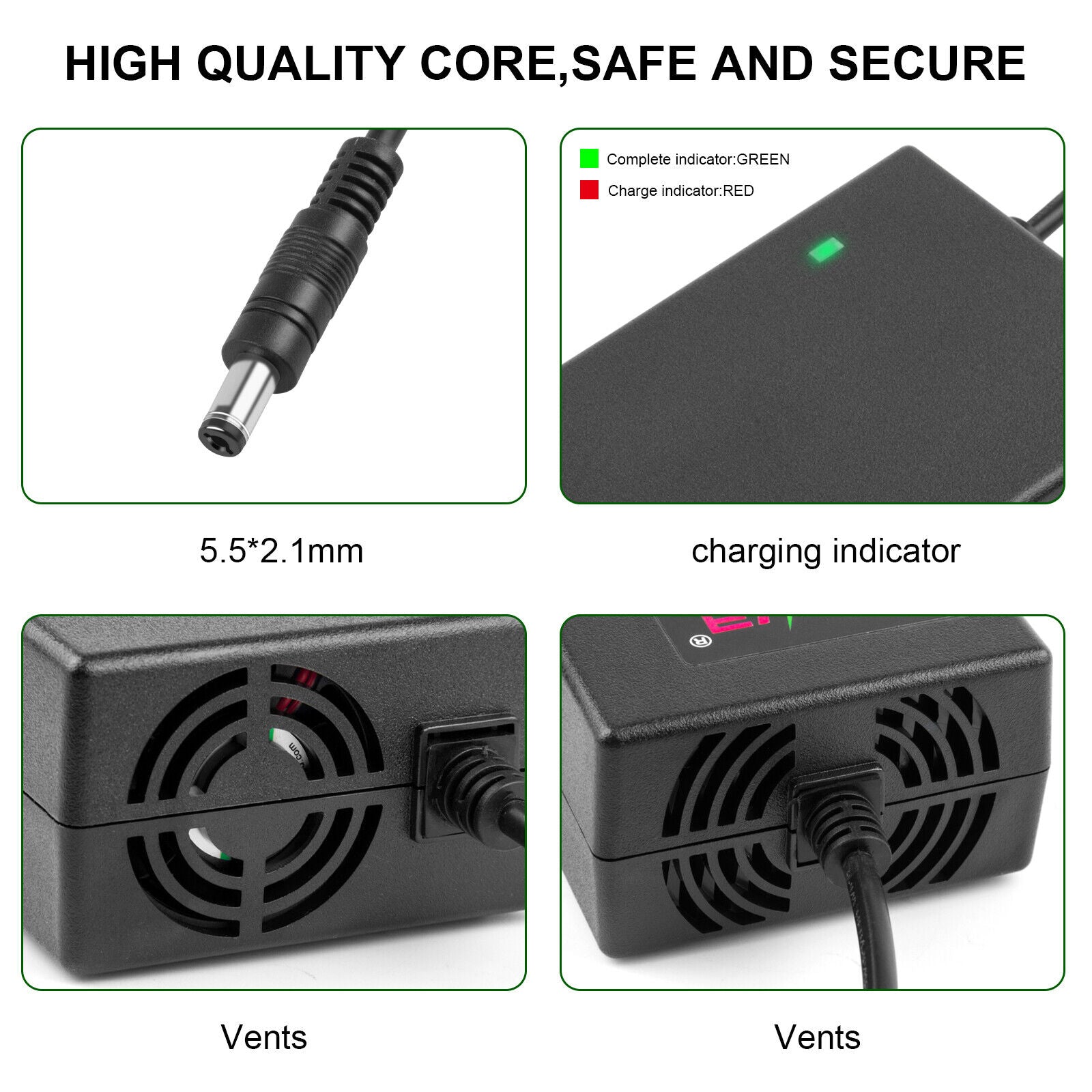 54.6V 2A E-bike Charger for 48V Li-ion Battery 5.5x2.1/2.5mm Tip T30369