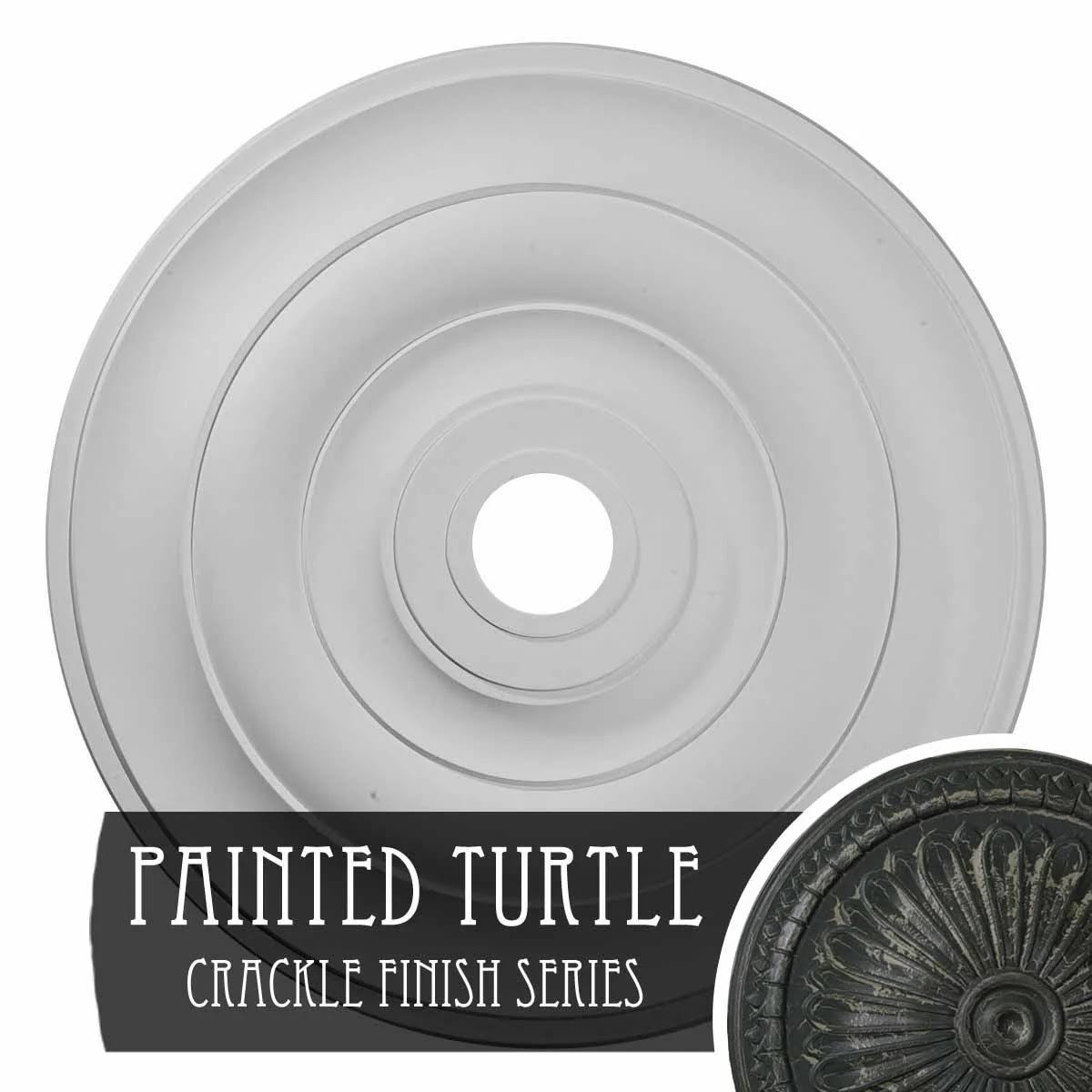 26 1/2 inchod x 3 5/8 inchid x 1 1/2 inchp Hand-Painted Ceiling Medallion N933231