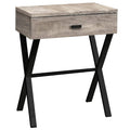 Taupe Finish and Black Metal Accent Table H357