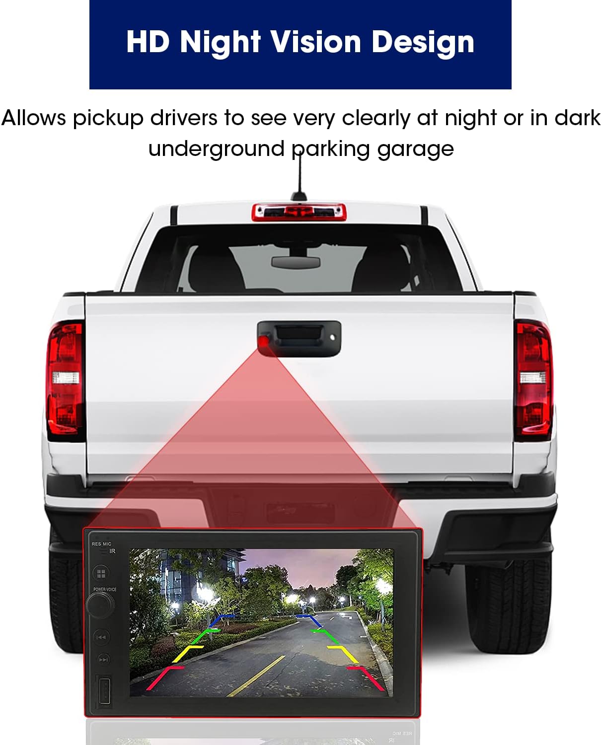 Tailgate Handle Backup Camera with RCA Connector Pack of 2 Q8549