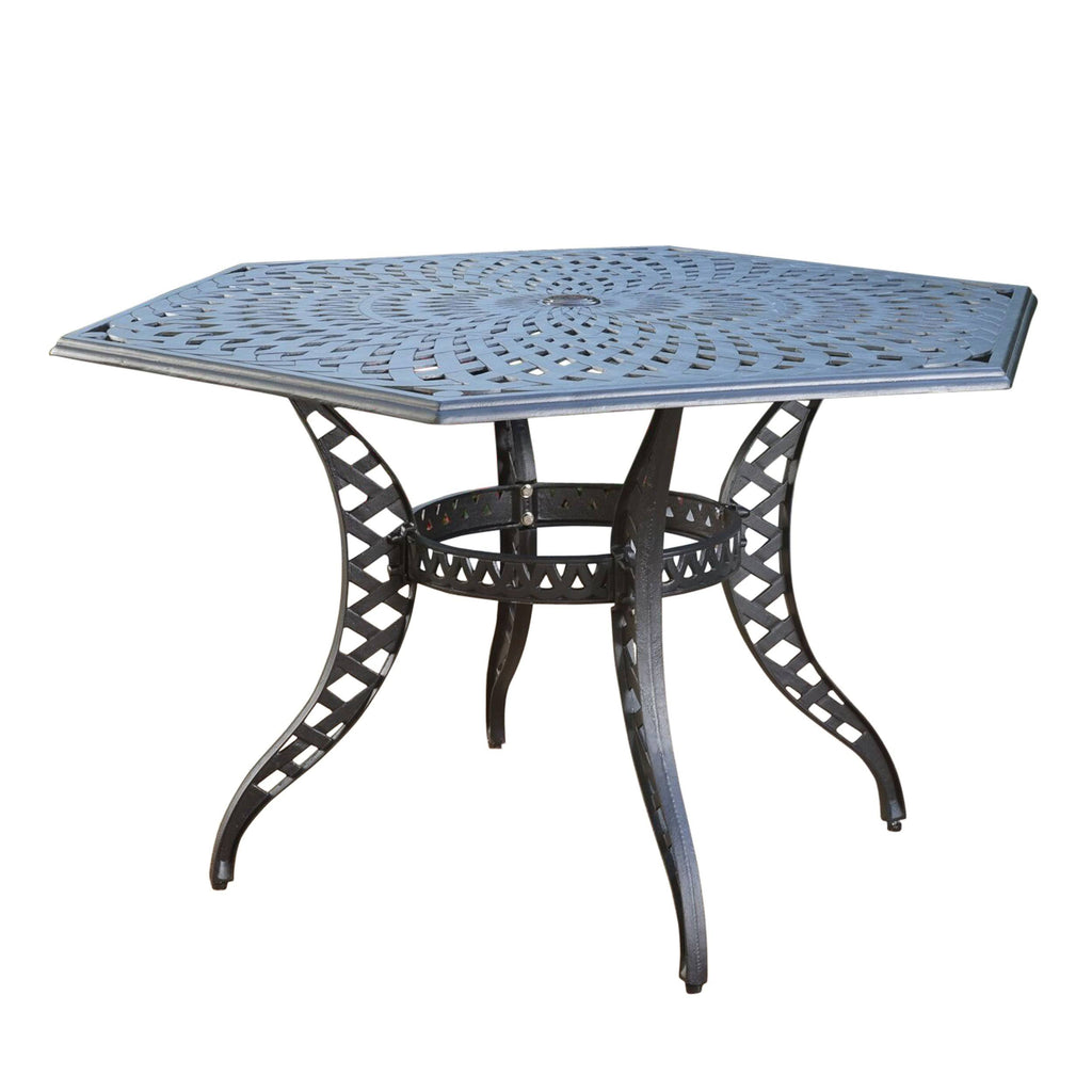Black Sand Cast Aluminum Hexagon Table T704560