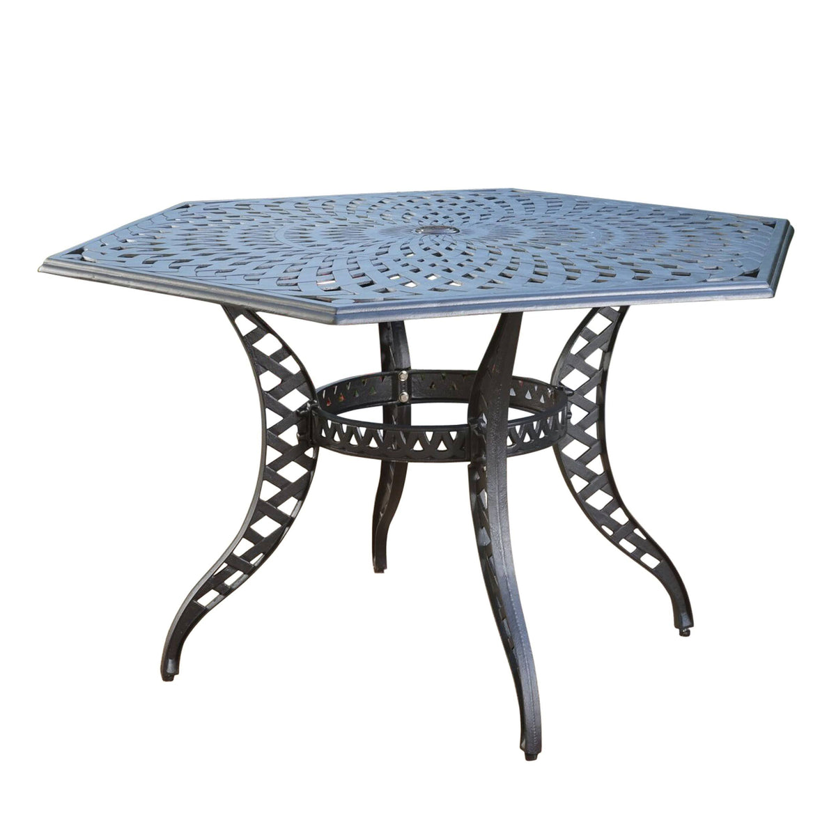 Black Sand Cast Aluminum Hexagon Table T704560
