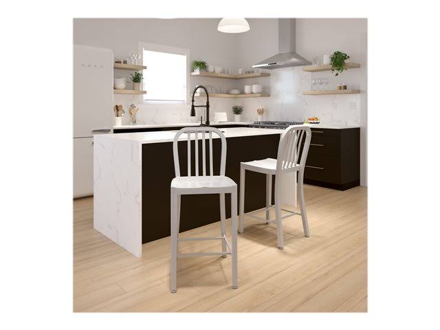 2 Pack Silver Metal Counter Height Stool X501479