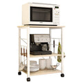 White Oak 3-Tier Kitchen Baker Rack Utility Microwave Oven Stand Storage Cart Workstation Shelf X461901
