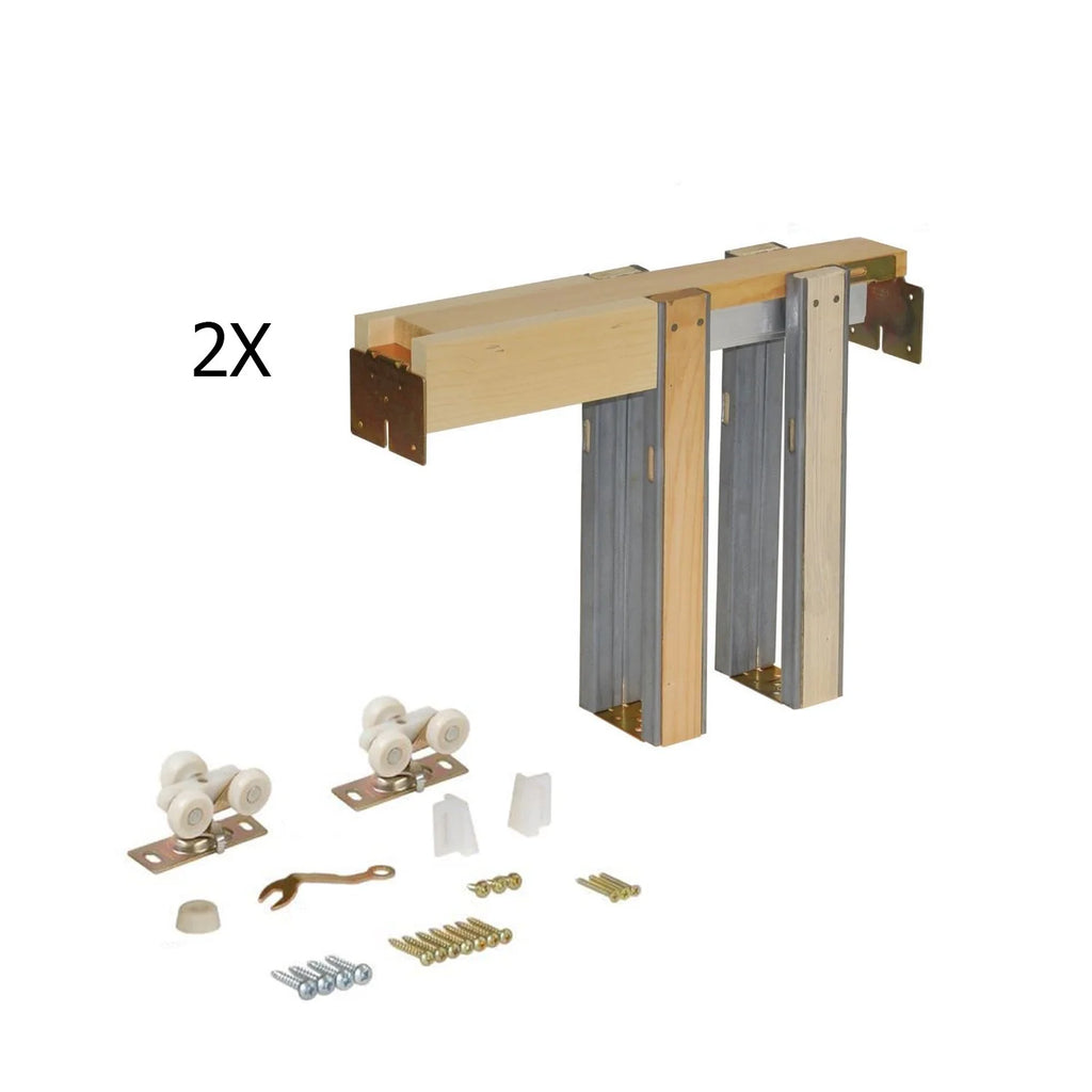 Sliding French Double Pocket Doors 48 x 80 inches White MDF Interior Doors Z312512