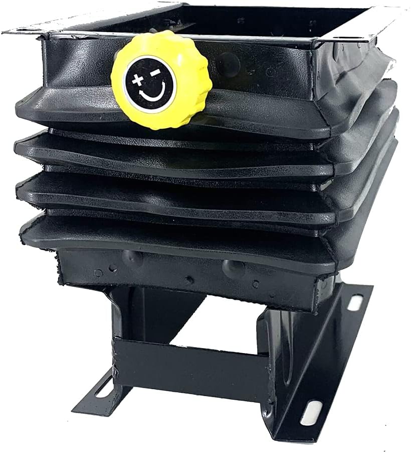 Suspension Seat with Adjustable Backrest Headrest Forklift Seat Replacement with Fold Up Armrests, Black G26943