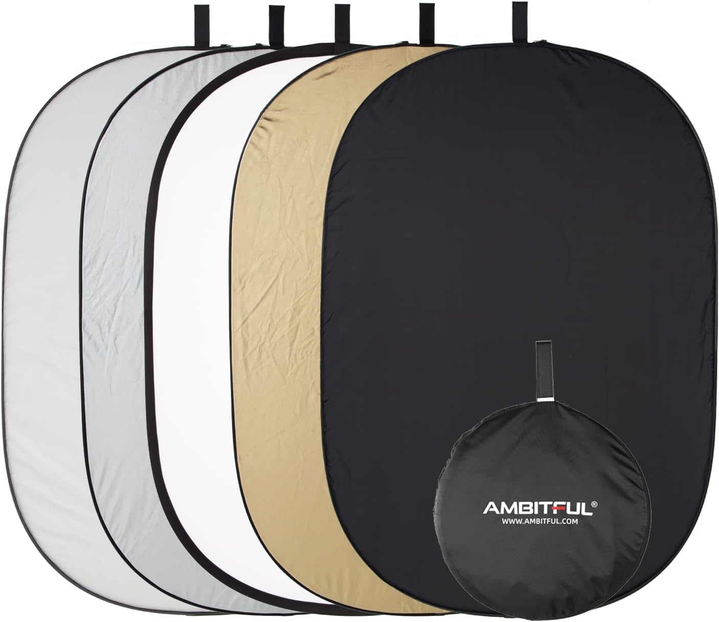 5-in-1 Portable Collapsible Photography Reflector, Pack of 2 J541