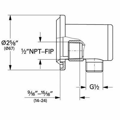 Brushed Nickel Wall Union X9250