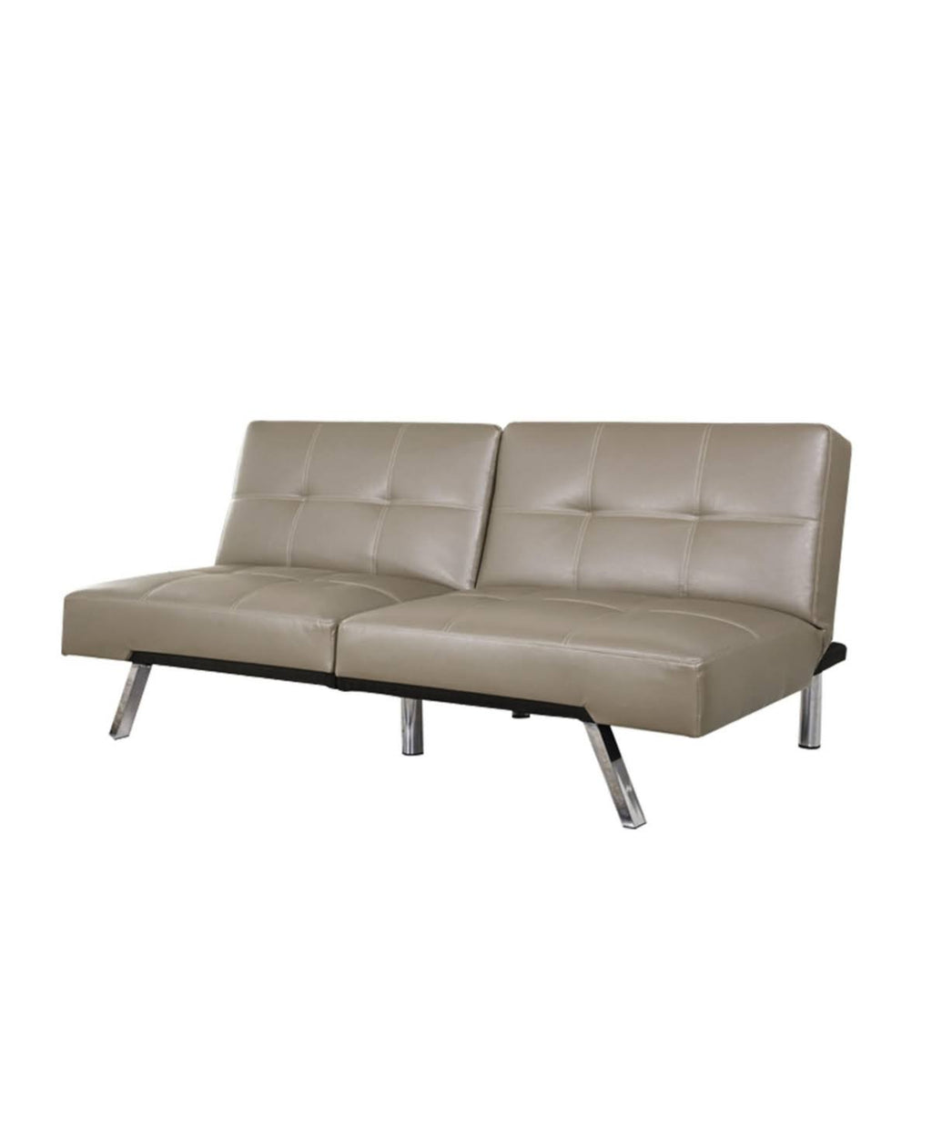 Gray Leather Convertible Sofa V158553