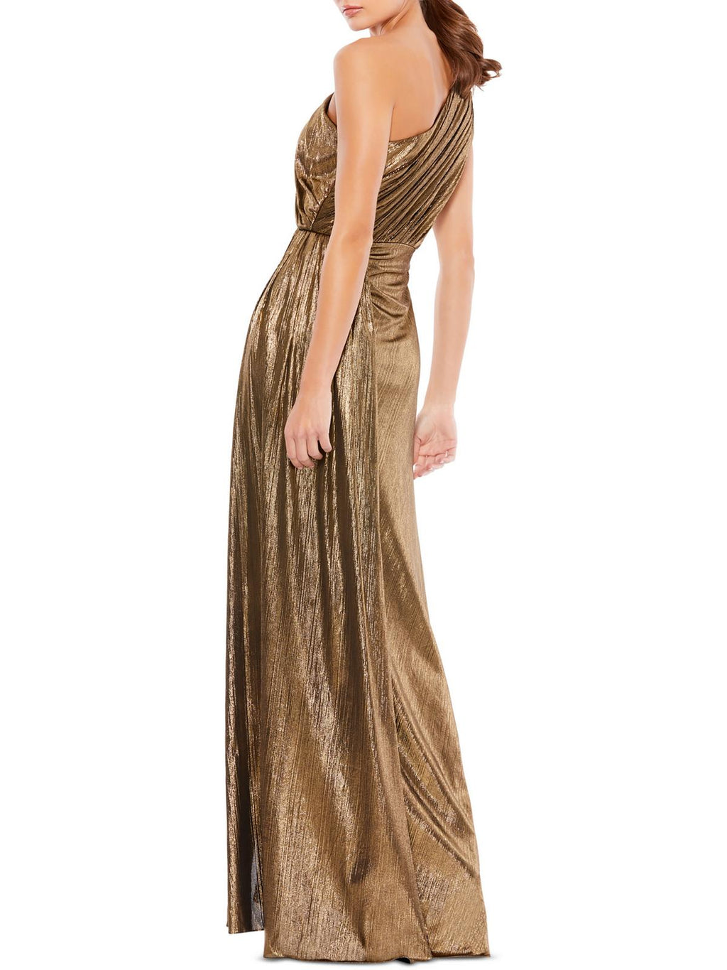 Metallic One Shoulder Evening Dress Q511
