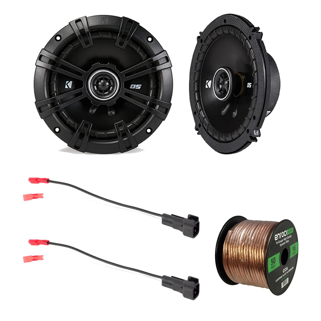 6.5" 240 Watt 2-Way Coaxial Speakers, Speaker Harness, 16 Gauge 50 Foot Speaker Wire K868