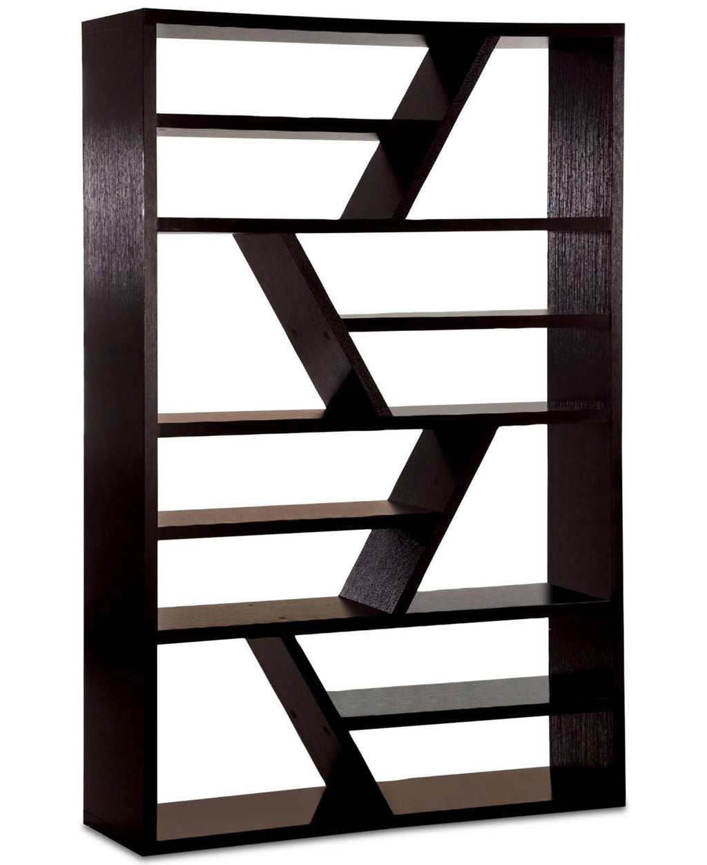 Espresso Wood 12-Shelf Standard Bookcase with Open Back Q729