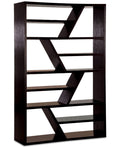 Espresso Wood 12-Shelf Standard Bookcase with Open Back Q729