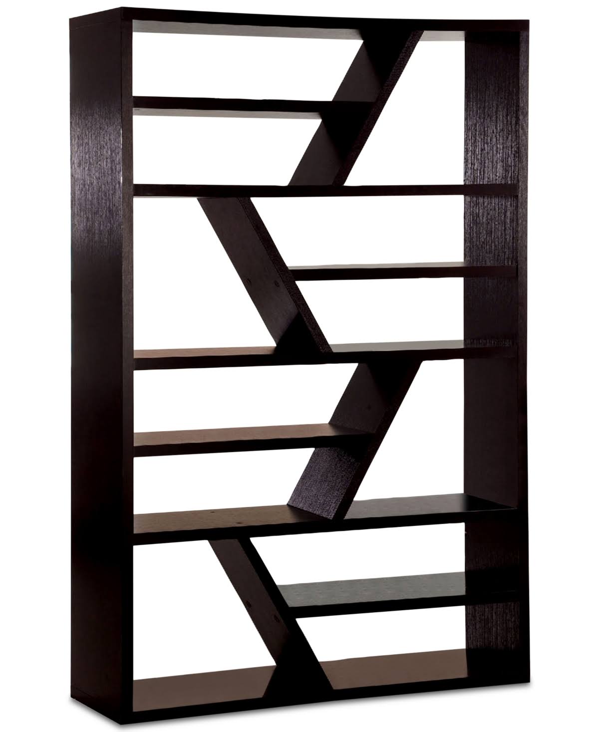 Espresso Wood 12-Shelf Standard Bookcase with Open Back Q729