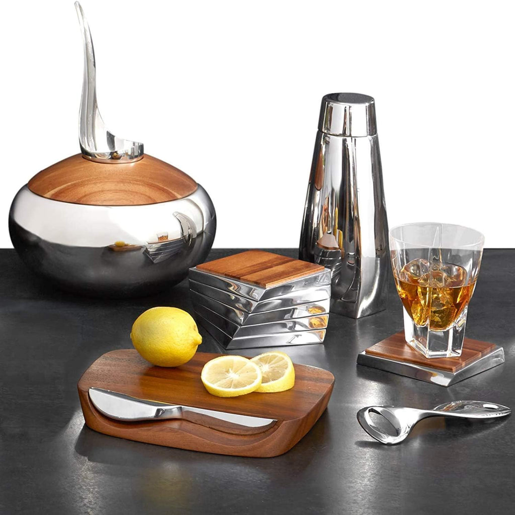Acacia Wood and Stainless Steel Ice Bucket N58232