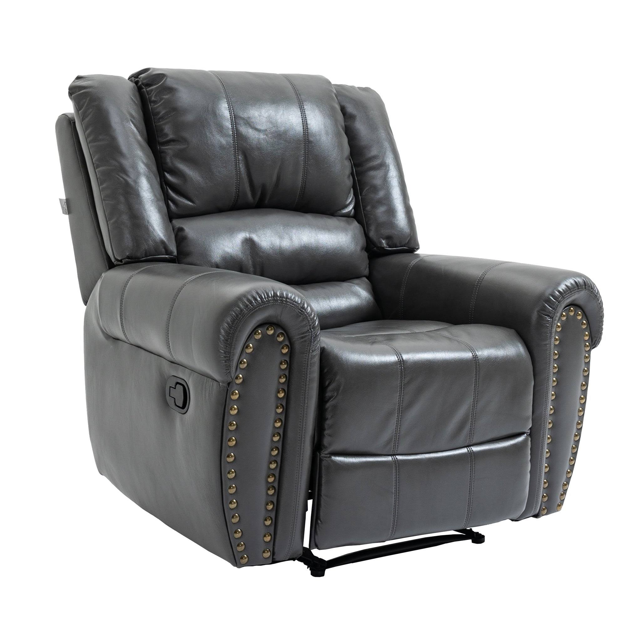 Grey Microfiber Manual Standard Recliner X4230