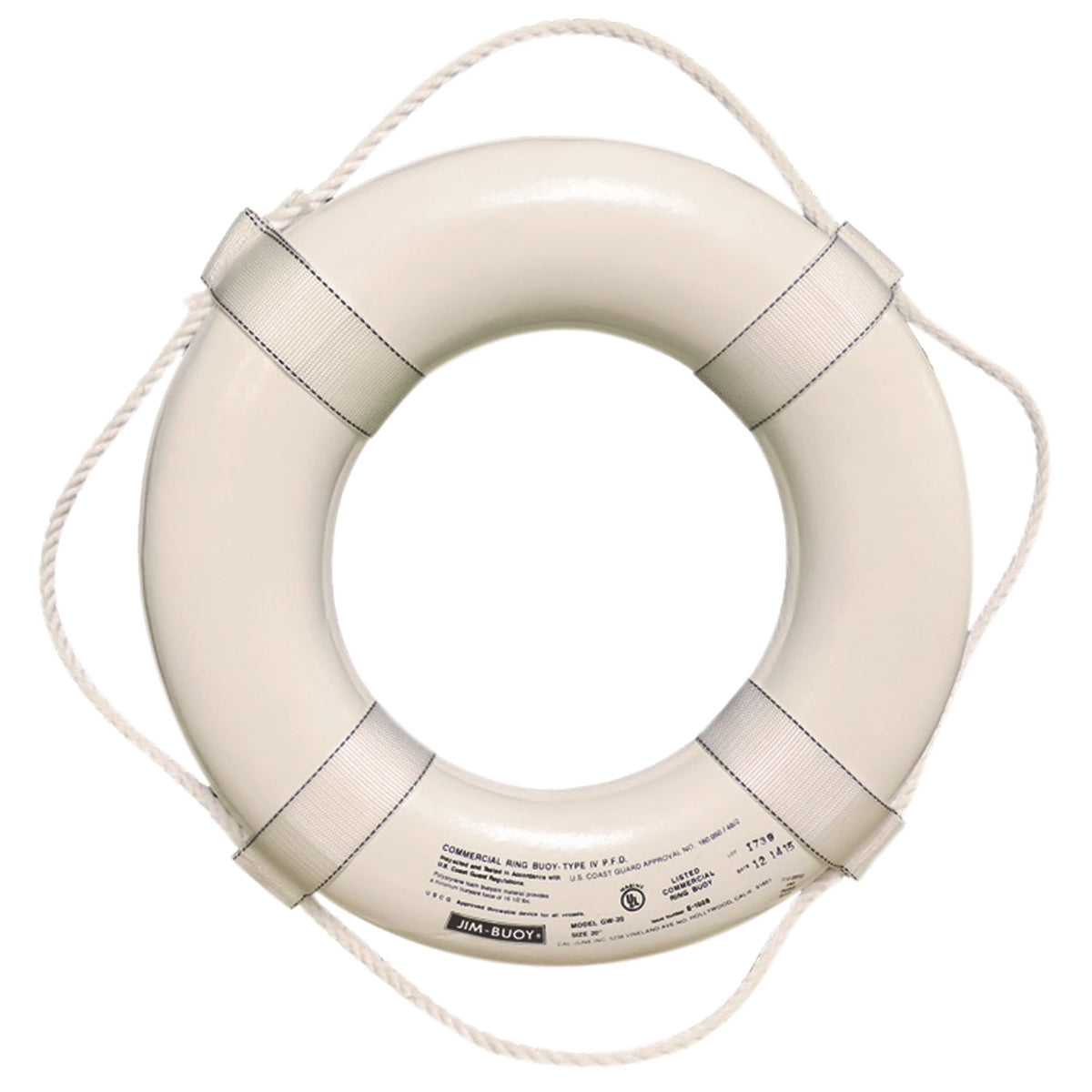 White 19 In U.S.C.G. Approved Life Ring A939