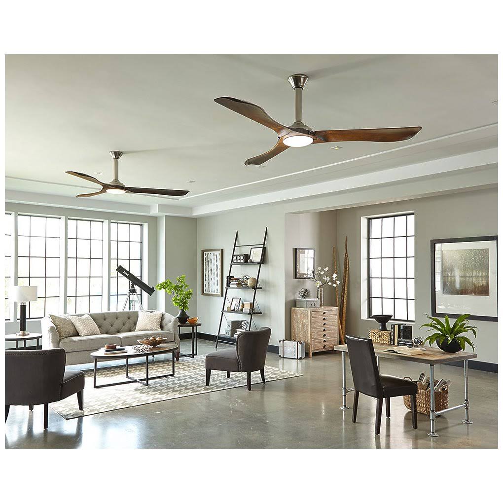 Brushed Steel Ceiling Fan with Light M552057