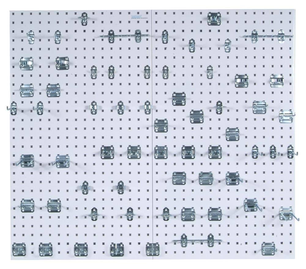 White Square Steel Pegboard Kit P838