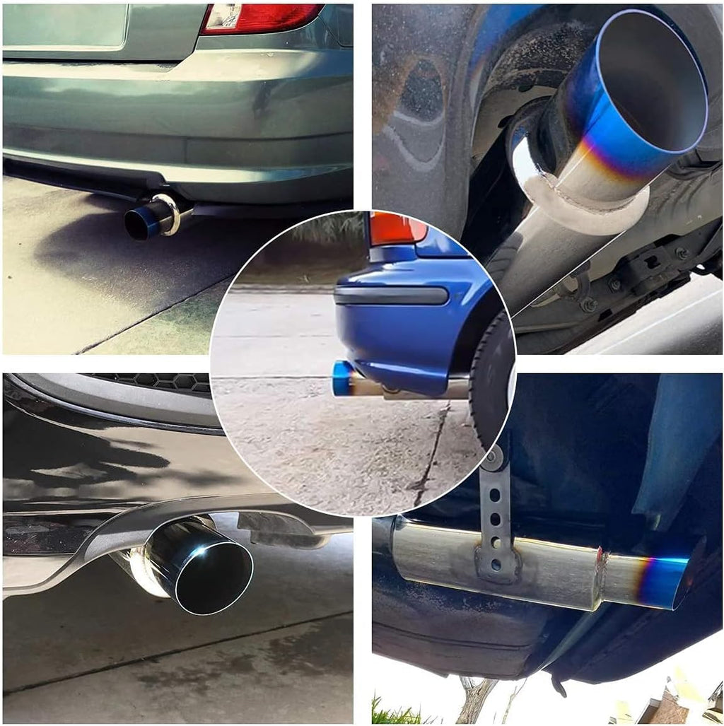 Stainless Steel Exhaust Tip, 18.5" Length, 2.5'' Inlet 4'' Outlet, Pack of 2 F12152