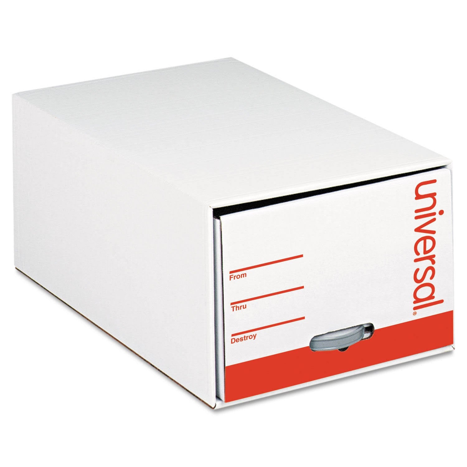 White Fiberboard Storage Box Drawer Files R9521