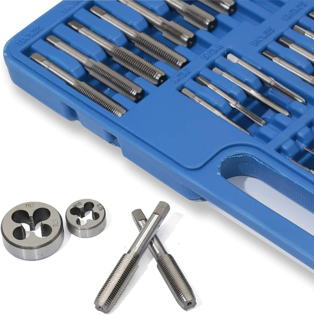 110PCS Hardened Alloy Steel Metric Tap and Die Tool Set with Storage Case K7200