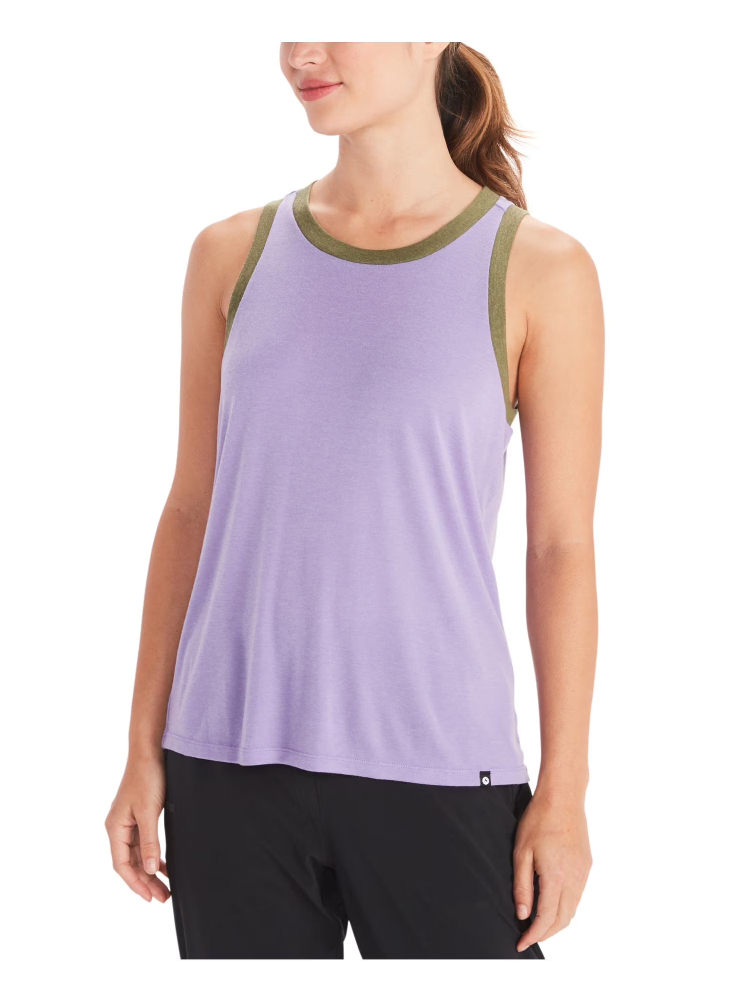 Purple Color Block Sleeveless Scoop Neck Tank Top V63198