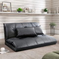 Adjustable Floor Sofa Bed with 2 Pillows, 5 Reclining Position, Black G36901