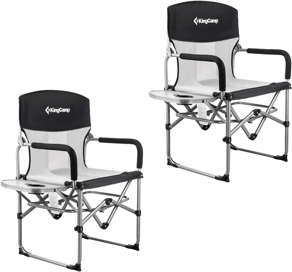 Folding Camping Directors Chair with Side Table Mesh Back G20618