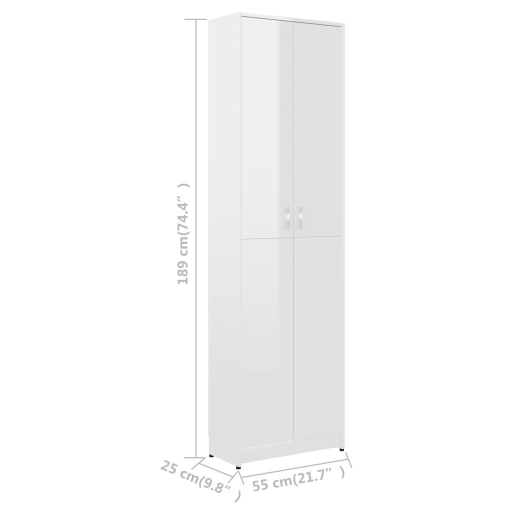 High Gloss White Hallway Wardrobe Chipboard X562932