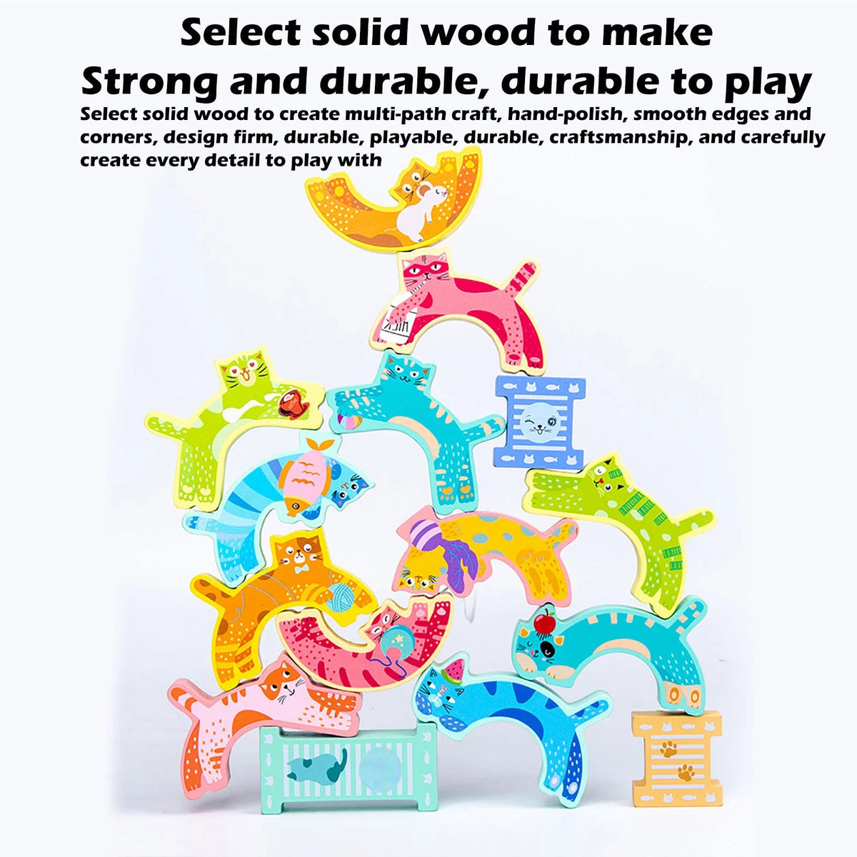 Wooden Stacking Building Blocks Toy V9478