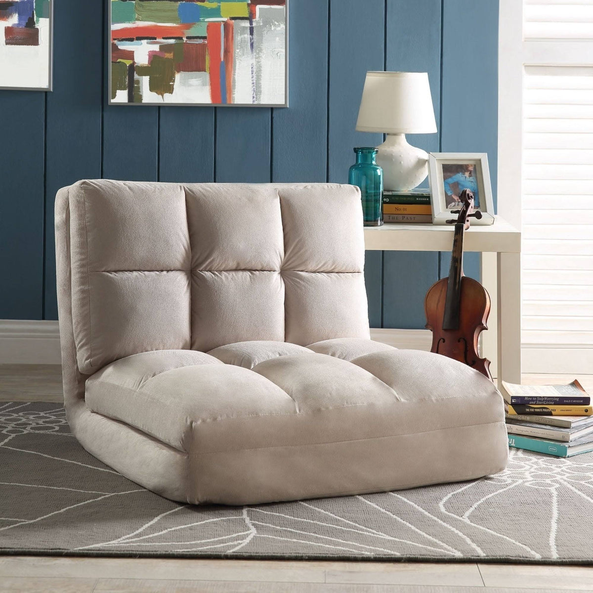 Purple Microsuede 5-Position Convertible Flip Chair Sleeper K26676