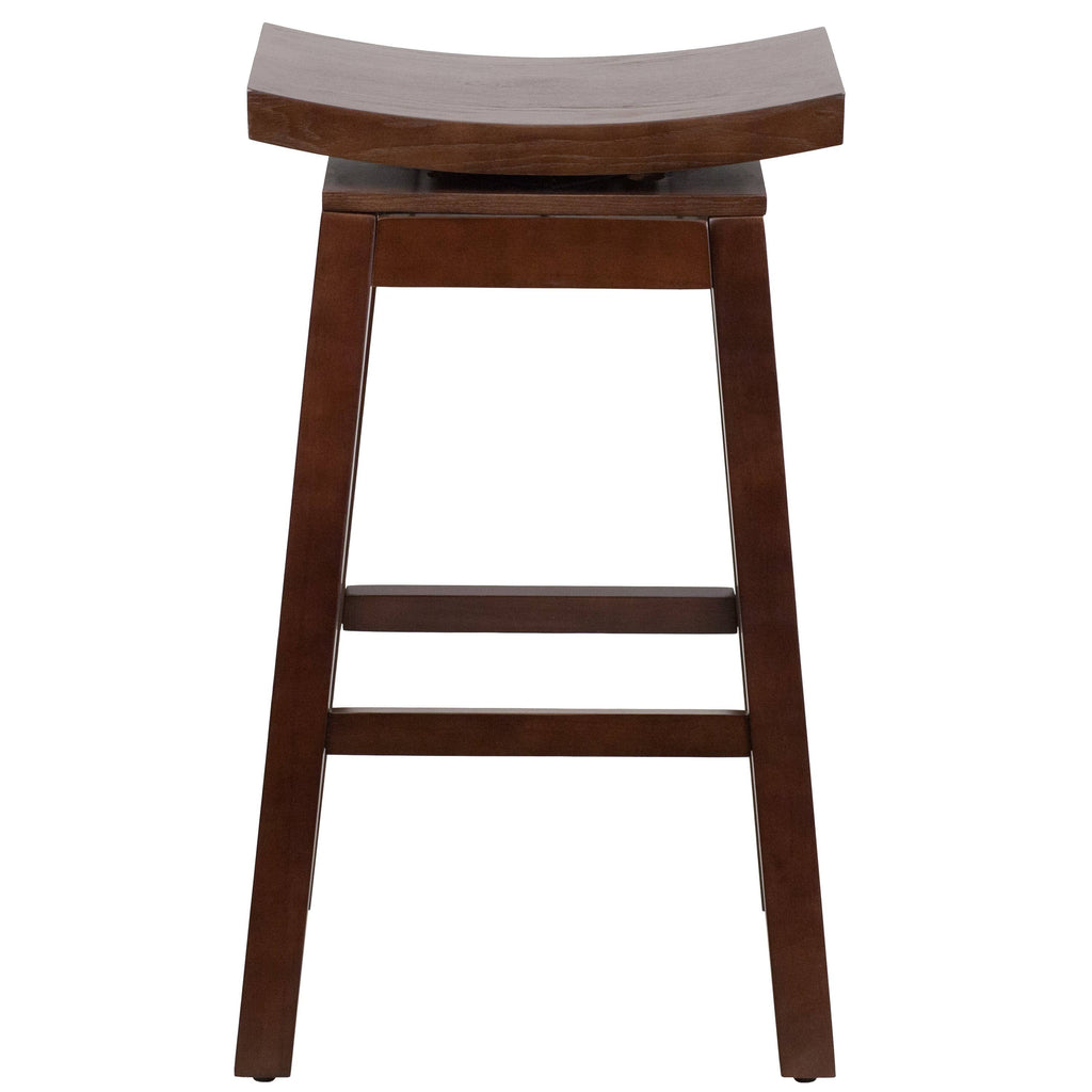 Cappuccino Wood Barstool with Auto Swivel Seat Return G331438
