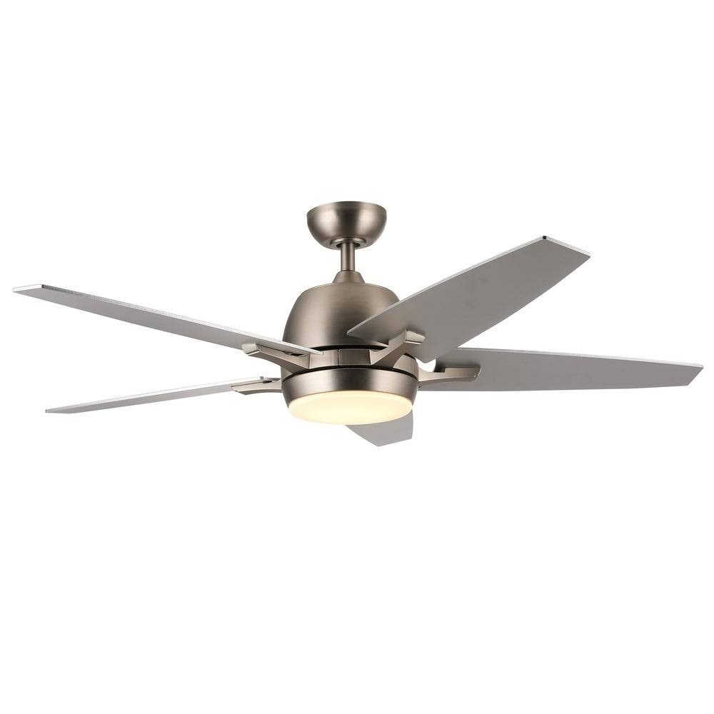 52x22 5-Blade Brushed Nickel Reversible Ceiling Fan with LED Light Kit and Remote Control B83908