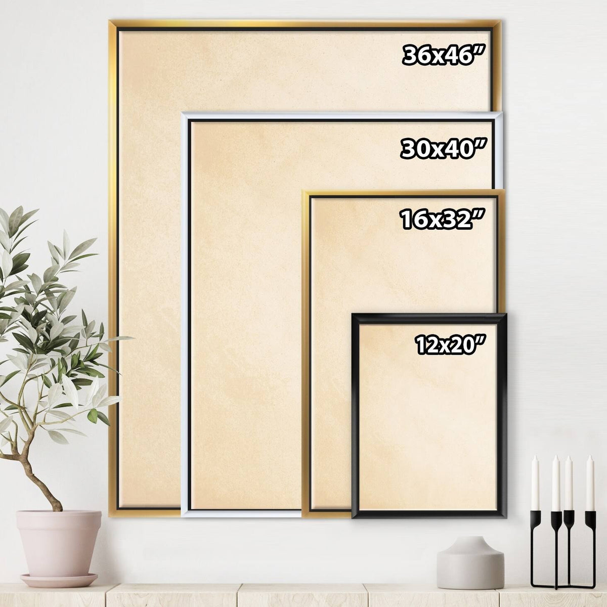 Grey Framed Canvas - 30 in. Wide x 40 in. High U7228