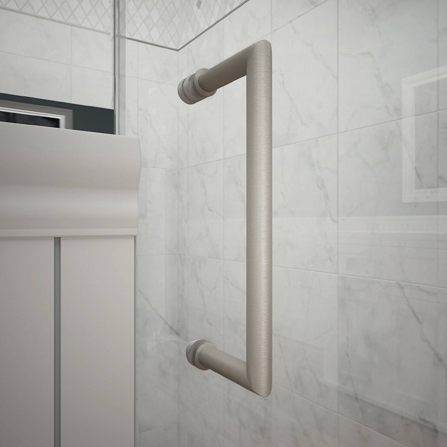 Frameless Hinged Shower Door Brushed Nickel J762965