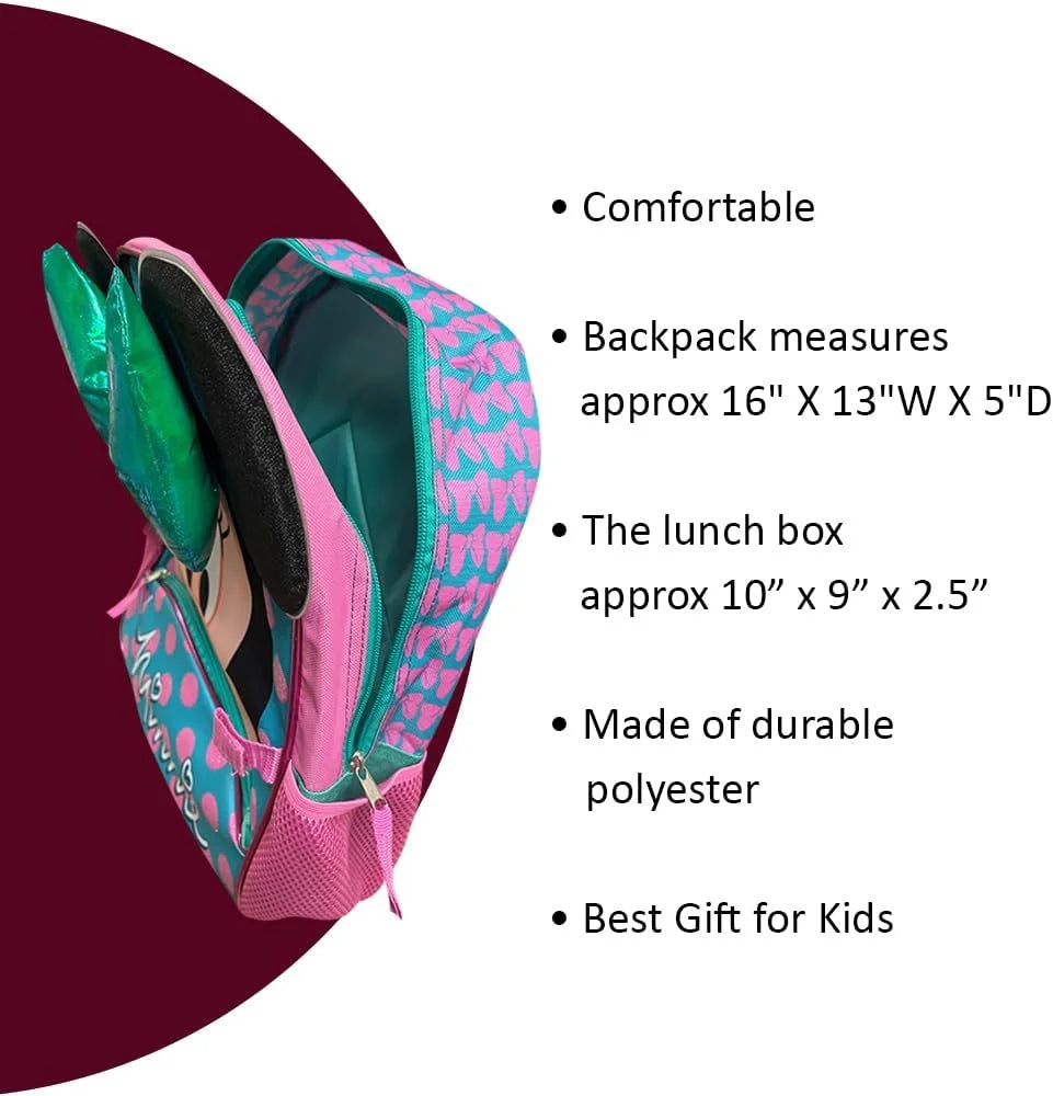 16" School Backpack With Detachable Lunch Box Set W4817