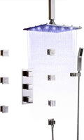 16'' LED Rainfall Shower Head Combo Set in Brushed Nickel D5663