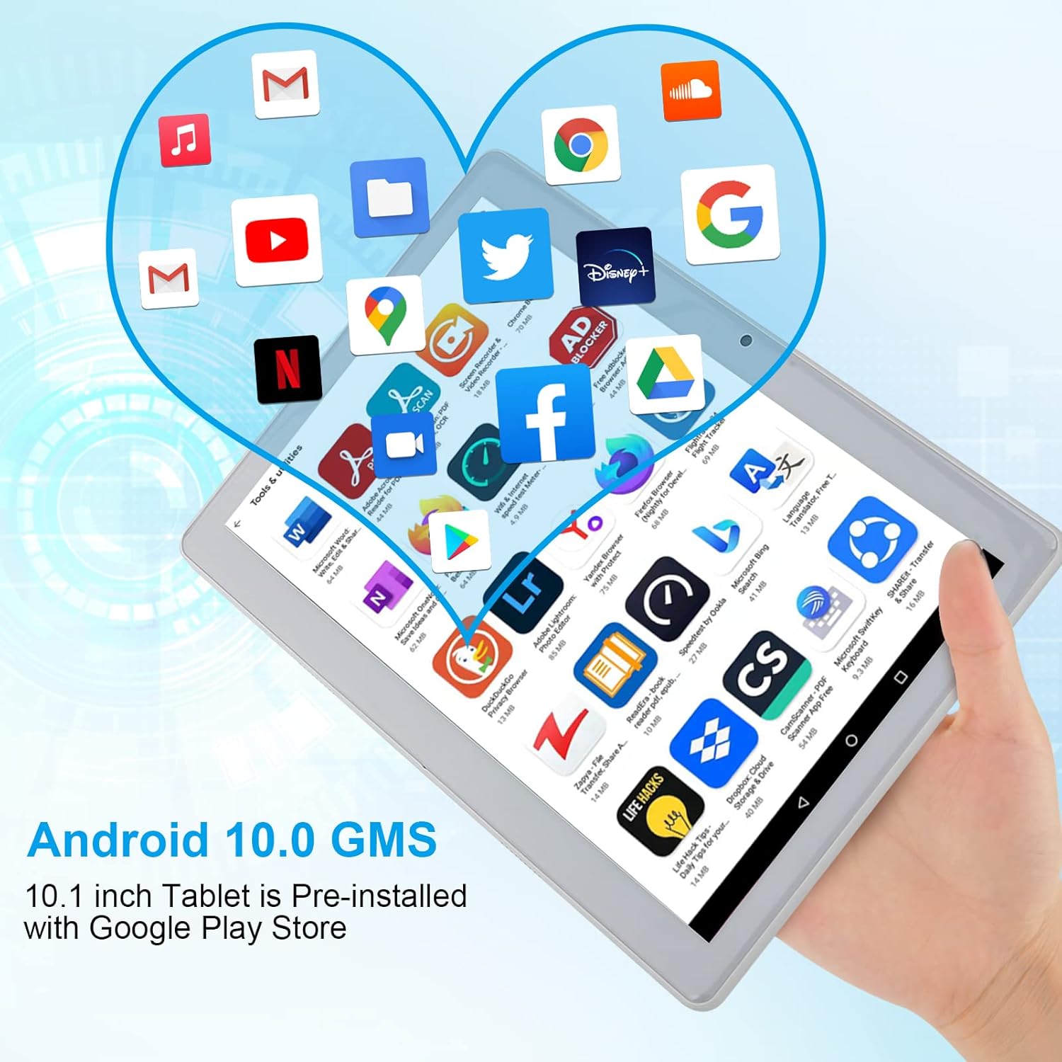 10 inch Android Tablet with 32GB ROM 4G Phone Call E565